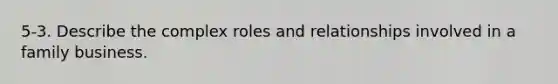 5-3. Describe the complex roles and relationships involved in a family business.