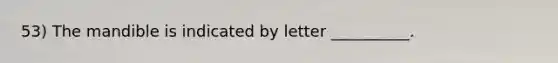 53) The mandible is indicated by letter __________.