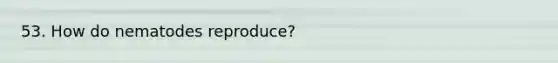 53. How do nematodes reproduce?