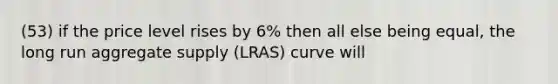 (53) if the price level rises by 6% then all else being equal, the long run aggregate supply (LRAS) curve will