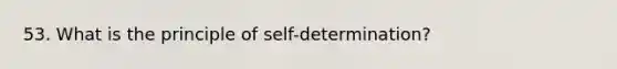 53. What is the principle of self-determination?