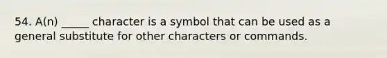 54. A(n) _____ character is a symbol that can be used as a general substitute for other characters or commands.