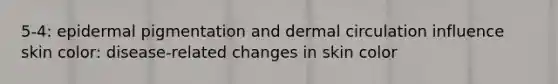 5-4: epidermal pigmentation and dermal circulation influence skin color: disease-related changes in skin color