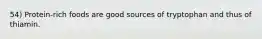 54) Protein-rich foods are good sources of tryptophan and thus of thiamin.