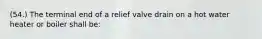 (54.) The terminal end of a relief valve drain on a hot water heater or boiler shall be: