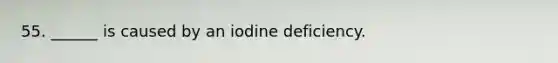 55. ______ is caused by an iodine deficiency.