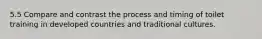 5.5 Compare and contrast the process and timing of toilet training in developed countries and traditional cultures.