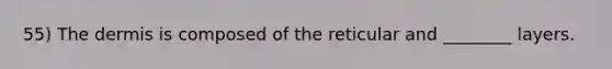 55) The dermis is composed of the reticular and ________ layers.