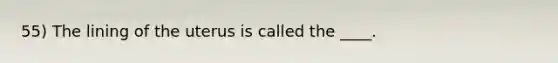 55) The lining of the uterus is called the ____.