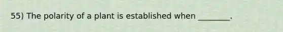 55) The polarity of a plant is established when ________.