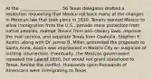 At the __________________ , 56 Texas delegates drafted a resolution requesting that Mexico roll back many of the changes in Mexican law that took place in 1830. Texans wanted Mexico to allow immigration from the U.S., provide more protection from native peoples, exempt Texans from anti-slavery laws, improve the mail service, and separate Texas from Coahuila. Stephen F. Austin, along with Dr. James B. Miller, presented the proposals to Santa Anna. Austin was imprisoned in Mexico City on suspicion of inciting insurrection. Eventually, the Mexican government repealed the Law of 1830, but would not grant statehood to Texas. Amidst the conflict, thousands upon thousands of Americans were immigrating to Texas.