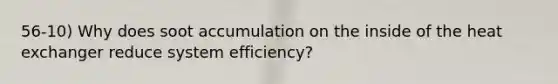 56-10) Why does soot accumulation on the inside of the heat exchanger reduce system efficiency?