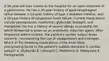 A 56-year-old man comes to the hospital for an open resection of a gastrinoma. He has a 20-year history of gastroesophageal reflux disease, a 15-year history of type 2 diabetes mellitus, and a 10-year history of congestive heart failure. Current medications include pantoprazole, metformin, glyburide, lisinopril, and metoprolol. He has a history of severe allergy to propofol, for which thiopental is given as an anesthetic induction agent. After thiopental administration, the patient's cardiac output drops severely, necessitating the use of vasopressors and inotropes. Which of the following medications is the most likely precipitating factor in the patient's sudden decrease in cardiac output? A. Glyburide B. Lisinopril C. Metformin D. Metoprolol E. Pantoprazole