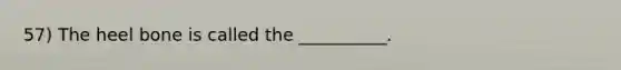 57) The heel bone is called the __________.