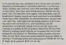 A 57-year-old man was admitted to the critical care unit with a diagnosis of anteroseptal myocardial infarction. A pulmonary artery catheter was inserted, and initial readings were within normal limits. Vital signs were blood pressure 140/92 mm Hg, heart rate 110 beats/min and regular, and respiratory rate 24 breaths/min. Breath sounds are equal and clear to auscultation. Three hours after admission, the patient becomes restless with cool, pale skin. Vital signs are now blood pressure 110/72 mm Hg, heart rate 120 beats/min, and respiratory rate 28 breaths/min and labored. Breath sounds are still equal, but crackles are audible at the lung bases bilaterally. Which of the following readings would indicate an increased left ventricular preload for this patient? A. Pulmonary artery systolic pressure (PAs) 30 mm Hg B. Pulmonary artery diastolic pressure (PAd) 12 mm Hg C. Pulmonary artery occlusive pressure (PAOP) 25 mm Hg D. Right atrial pressure (RAP) 13 mm Hg