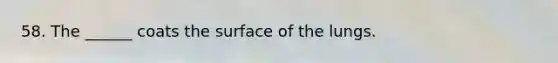 58. The ______ coats the surface of the lungs.