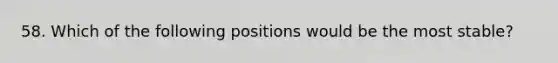 58. Which of the following positions would be the most stable?