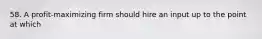 58. A profit-maximizing firm should hire an input up to the point at which