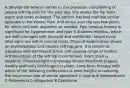 A 58-year-old woman comes to the physician complaining of severe left hip pain for the past day. She states the hip feels warm and looks enlarged. The patient has had multiple similar episodes in her knees, hips, and wrists over the last few years, for which she took ibuprofen as needed. Past medical history is significant for hypertension and type II diabetes mellitus, which are well managed with lisinopril and metformin, respectively. Vital signs are within normal limits. Physical examination shows an erythematous and swollen left hip joint. It is tender to palpation with decreased active and passive range of motion. Arthrocentesis of the left hip is performed. Gram stain is negative. Polarized light microscopy shows rhomboid-shaped, weakly positively birefringent crystals. Long-term therapy with which of the following medications is most helpful in reducing the recurrence rate of similar episodes? A Aspirin B Indomethacin C Probenecid D Allopurinol E Colchicine