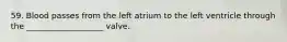 59. Blood passes from the left atrium to the left ventricle through the ___________________ valve.