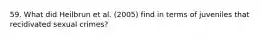 59. What did Heilbrun et al. (2005) find in terms of juveniles that recidivated sexual crimes?