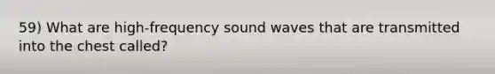 59) What are high-frequency sound waves that are transmitted into the chest called?