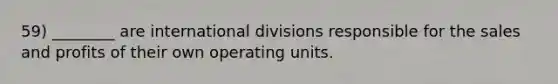 59) ________ are international divisions responsible for the sales and profits of their own operating units.