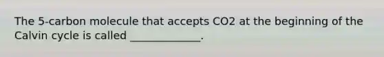 The 5-carbon molecule that accepts CO2 at the beginning of the Calvin cycle is called _____________.