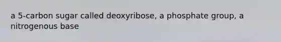 a 5-carbon sugar called deoxyribose, a phosphate group, a nitrogenous base