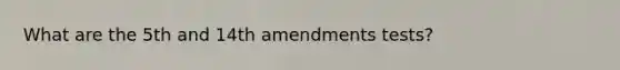 What are the 5th and 14th amendments tests?