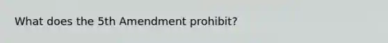 What does the 5th Amendment prohibit?