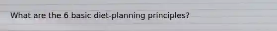 What are the 6 basic diet-planning principles?