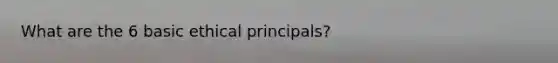 What are the 6 basic ethical principals?