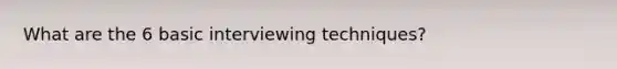 What are the 6 basic interviewing techniques?