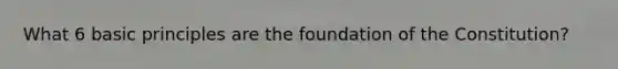 What 6 basic principles are the foundation of the Constitution?