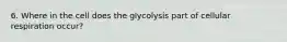 6. Where in the cell does the glycolysis part of cellular respiration occur?