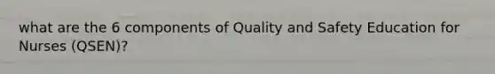 what are the 6 components of Quality and Safety Education for Nurses (QSEN)?