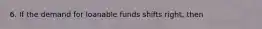 6. If the demand for loanable funds shifts right, then