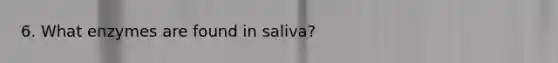 6. What enzymes are found in saliva?