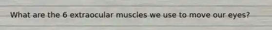 What are the 6 extraocular muscles we use to move our eyes?