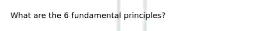 What are the 6 fundamental principles?