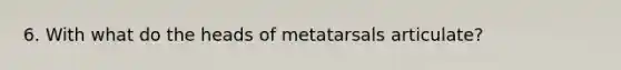 6. With what do the heads of metatarsals articulate?