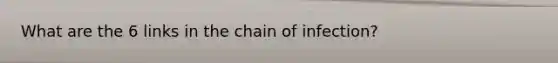 What are the 6 links in the chain of infection?