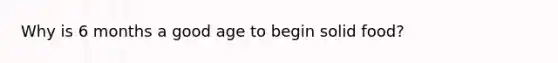 Why is 6 months a good age to begin solid food?