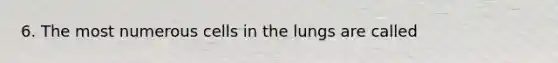 6. The most numerous cells in the lungs are called