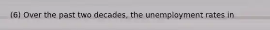 (6) Over the past two decades, the unemployment rates in
