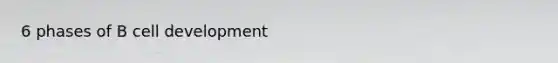 6 phases of B cell development