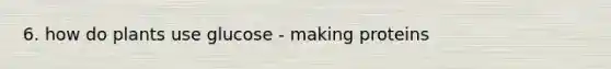 6. how do plants use glucose - making proteins