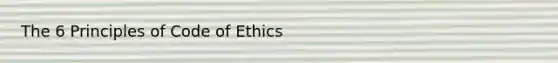 The 6 Principles of Code of Ethics