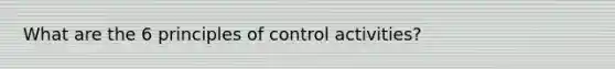 What are the 6 principles of control activities?